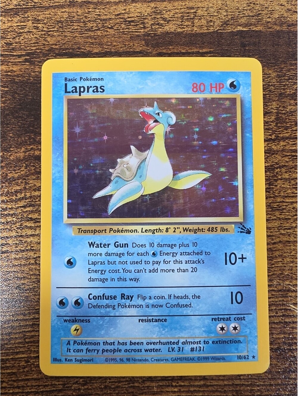 Pokemon TCG Lapras Vintage Holo LP Fossil #10/62